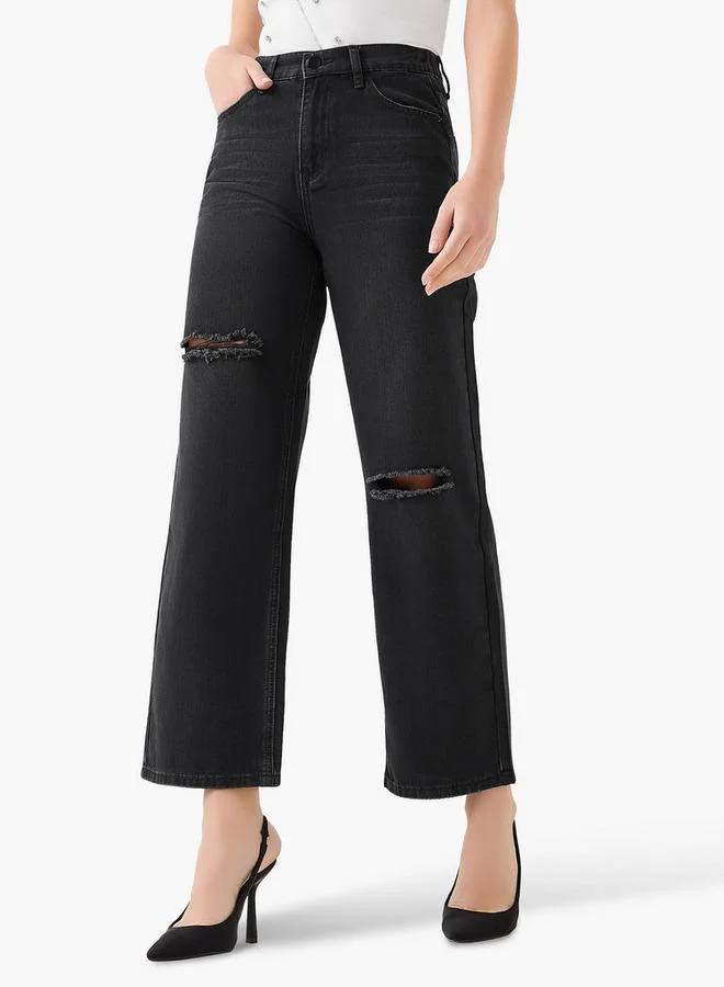 2Xtremz 2Xtremz Mid-Rise Jeans with Ripped Detail